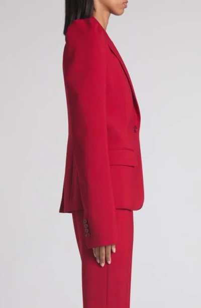 Alexander Mcqueen Mcqueen One-button Wool Grain De Poudre Jacket In Red