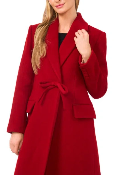 Ted Baker Bow Wool Blend Longline Coat In Red