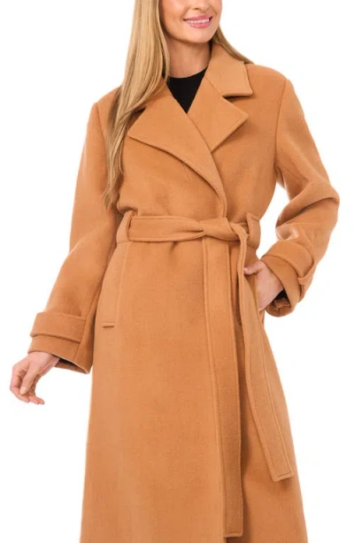 Ted Baker Wool Blend Wrap Coat In Orange