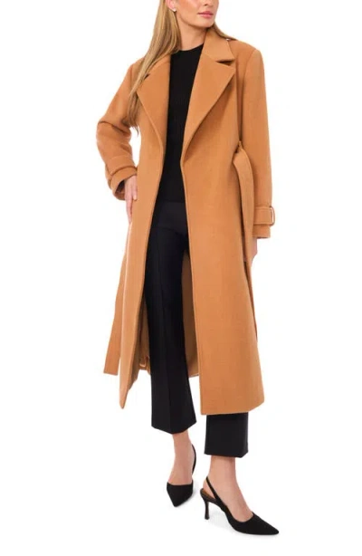 Ted Baker Wool Blend Wrap Coat In Orange