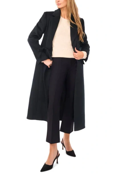 Ted Baker Bow Wool Blend Longline Coat In Black