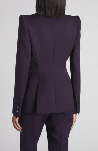 Alexander Mcqueen Grain De Poudre Wool Single-breasted Blazer In Purple