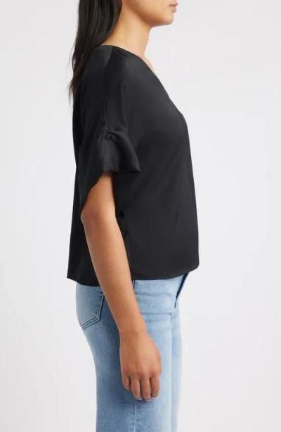 Wit & Wisdom Roll Cuff Dolman Top In Black