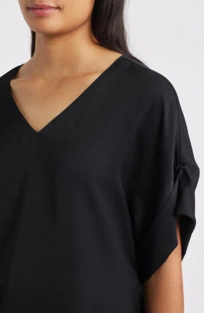 Wit & Wisdom Roll Cuff Dolman Top In Black