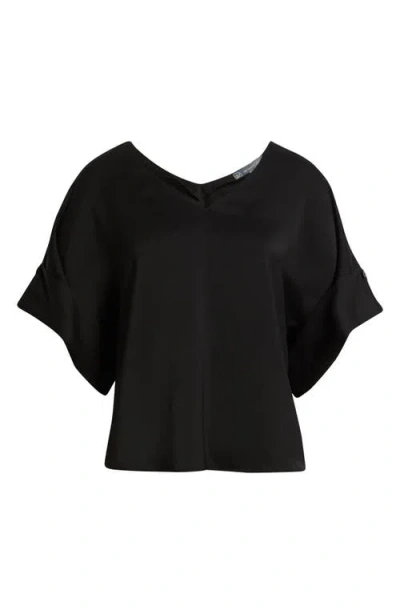 Wit & Wisdom Roll Cuff Dolman Top In Black