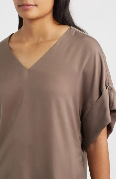 Wit & Wisdom Roll Cuff Dolman Top In Gray
