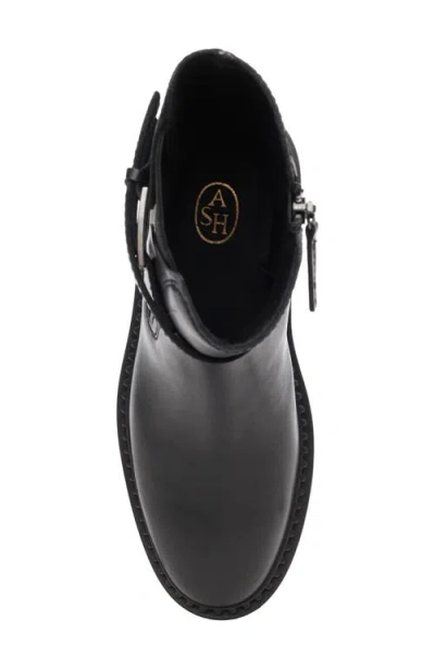 Ash Leather Chelsea Ankle Boots With Block Heel In Black