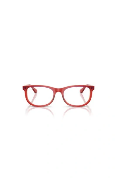 Ray Ban Ray-ban 46mm Rectangle Optical Glasses In Red