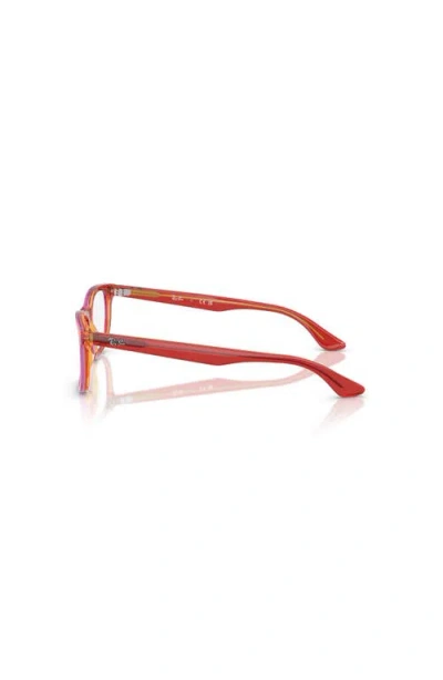 Ray Ban Ray-ban 46mm Rectangle Optical Glasses In Red