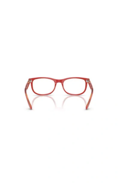 Ray Ban Ray-ban 46mm Rectangle Optical Glasses In Red