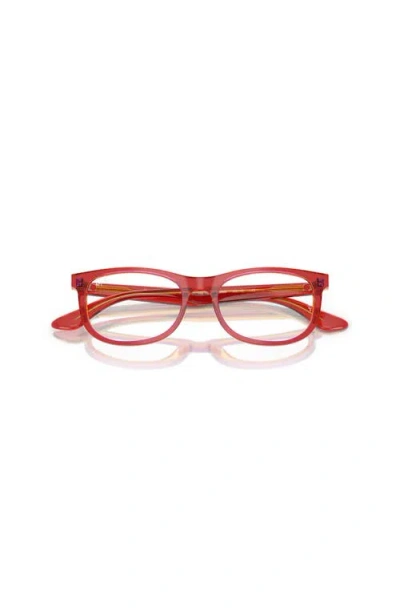 Ray Ban Ray-ban 46mm Rectangle Optical Glasses In Red