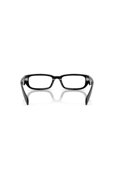Prada 54mm Rectangle Optical Glasses In Black