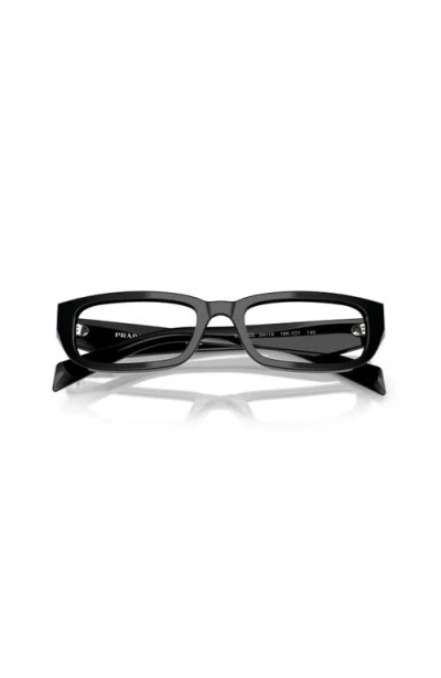 Prada 54mm Rectangle Optical Glasses In Black