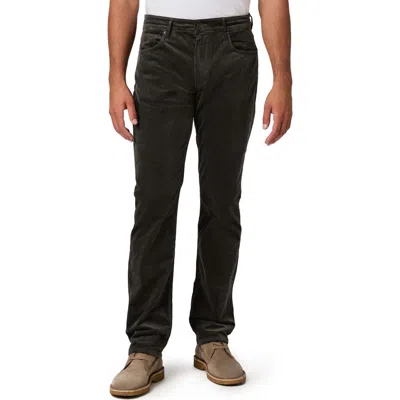 Paige Federal Slim Straight Leg Corduroy Jeans In Dark Iron In Black