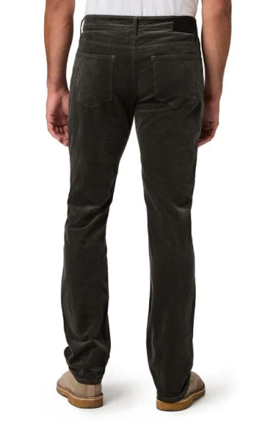 Paige Federal Slim Straight Leg Corduroy Jeans In Dark Iron In Black