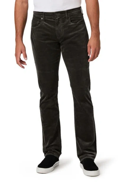 Paige Federal Slim Straight Leg Corduroy Jeans In Dark Iron In Black