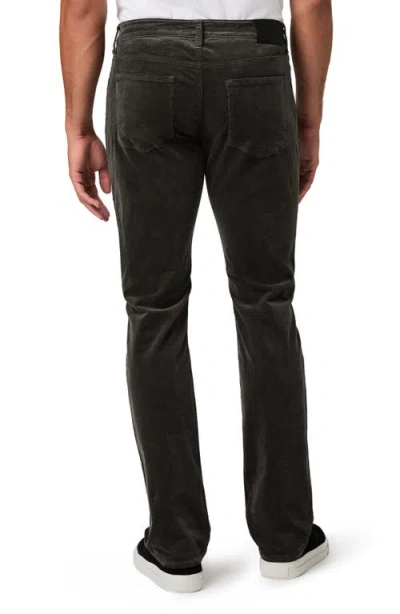 Paige Federal Slim Straight Leg Corduroy Jeans In Dark Iron In Black