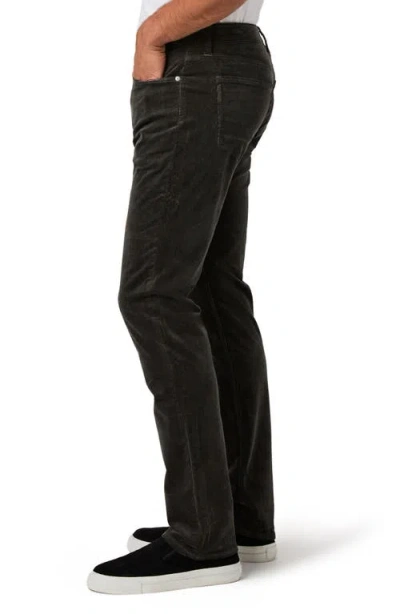 Paige Federal Slim Straight Leg Corduroy Jeans In Dark Iron In Black