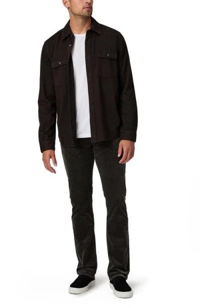 Paige Federal Slim Straight Leg Corduroy Jeans In Dark Iron In Black