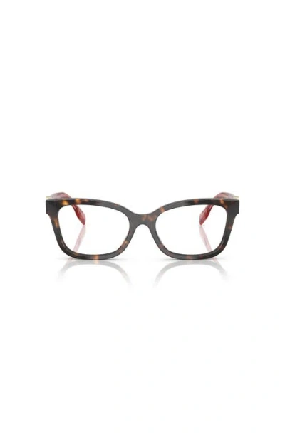 Tory Burch 49mm Square Optical Glasses In Brown