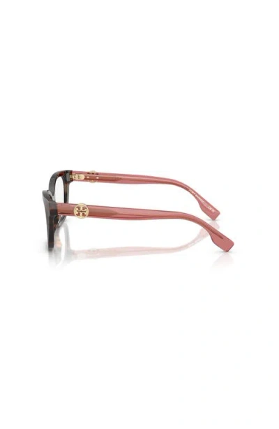 Tory Burch 49mm Square Optical Glasses In Brown
