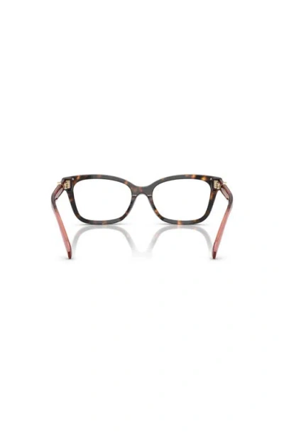 Tory Burch 49mm Square Optical Glasses In Brown