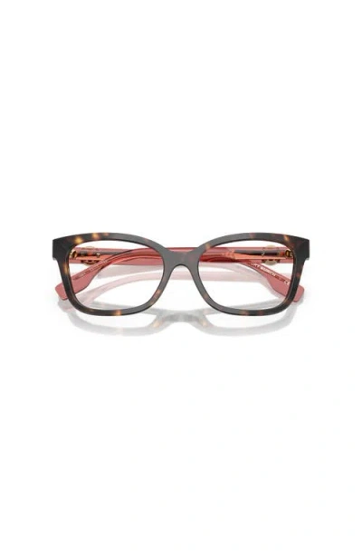 Tory Burch 49mm Square Optical Glasses In Brown