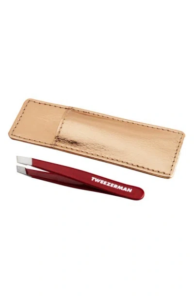 Tweezerman Vintage Rose Mini Slant Tweezer With Case $16.50 Value In Pink