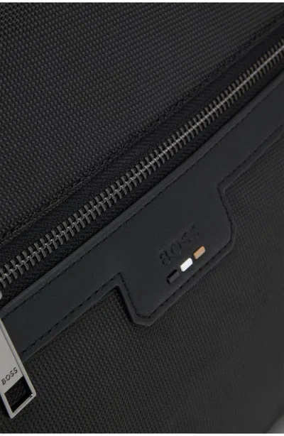 Hugo Boss Boss Structured Briefcase With Logo Applique And Removable Strap In Black