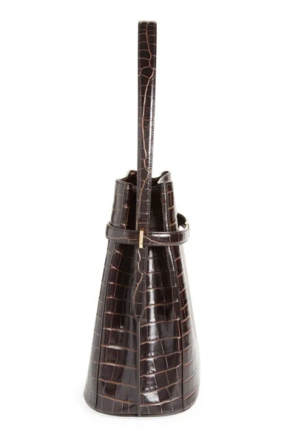 Totême Brown Crocodile-embossed Leather Bucket Bag In Black