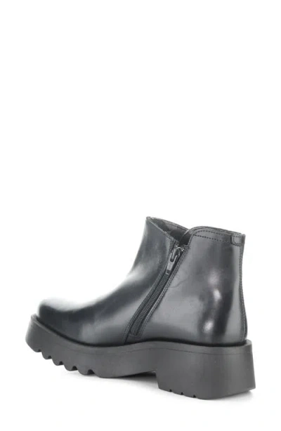 Fly London Mufe Black Leather Low Shalf Ankle Boots In Black
