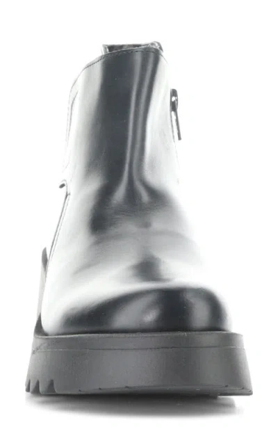 Fly London Mufe Black Leather Low Shalf Ankle Boots In Black