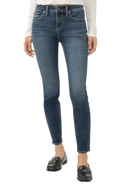 Silver Jeans Co. Women's Elyse Mid Rise Straight Fit Jeans In Blue