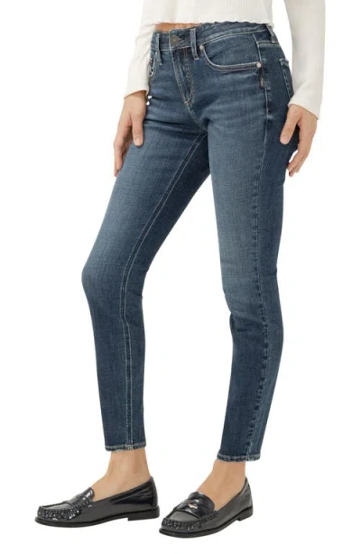 Silver Jeans Co. Women's Elyse Mid Rise Straight Fit Jeans In Blue