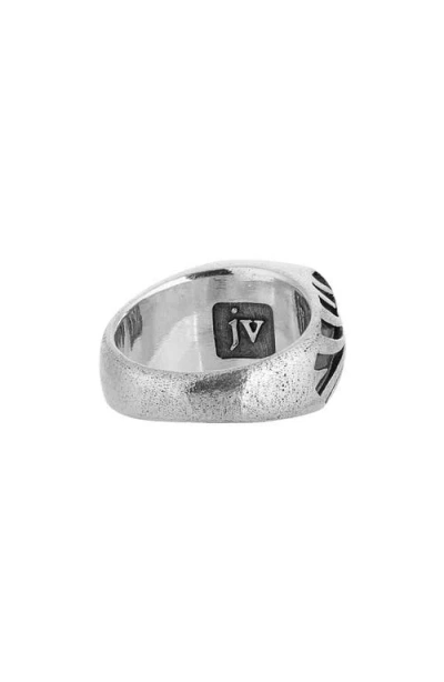 John Varvatos Deco Onyx Signet Ring In Metallic