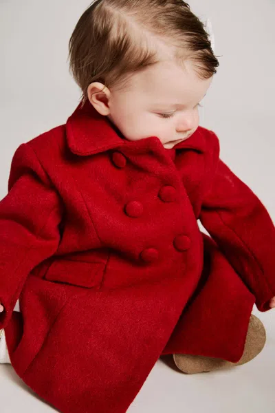 Bardot Junior Babies' Leah Wool Coat In Burgundy