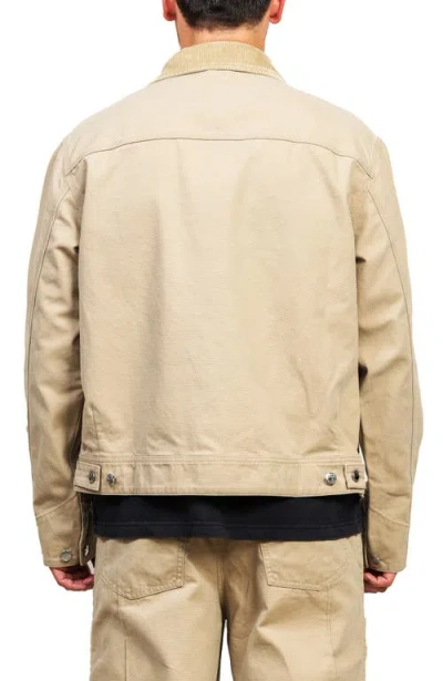 Alphastyle Blun Zip-up Work Jacket In Neutral