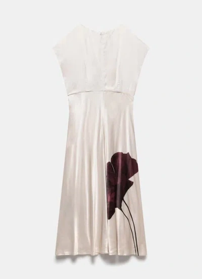 Mint Velvet Floral Print Satin Maxi Dress In Burgundy