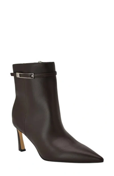 Calvin Klein Alenna Pointed Toe Bootie In Brown