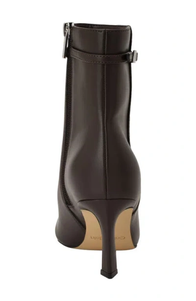 Calvin Klein Alenna Pointed Toe Bootie In Brown