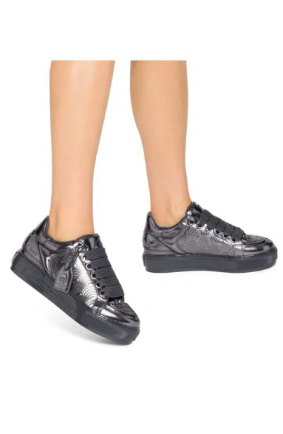 Kurt Geiger London Southbank Tag Platform Sneaker In Silver