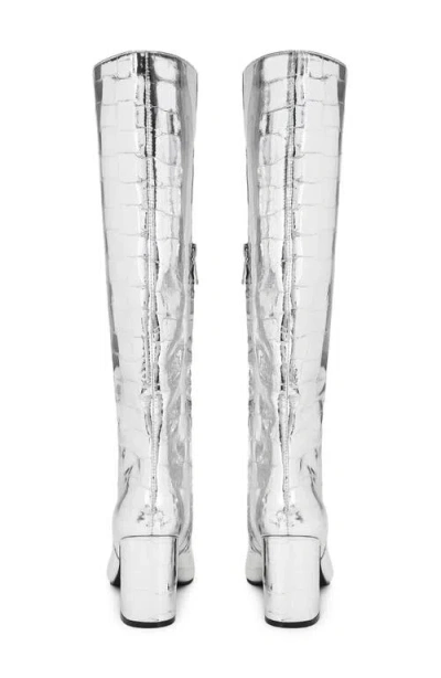 Kurt Geiger London Regent Knee High Boot In Silver