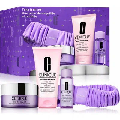 Clinique Take It All Off Makeup Remover Gift Set In Purple