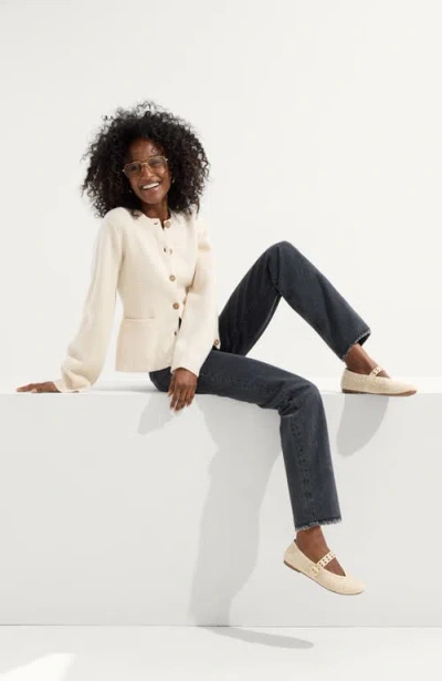 Rothys The Max Square Buckle Mary Jane Flats In Neutral