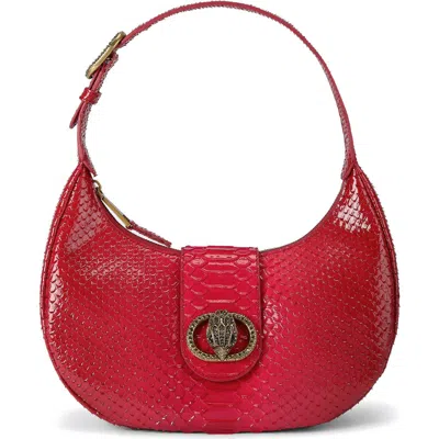 Kurt Geiger London Small Chelsea Snakeskin Embossed Hobo Bag In Red