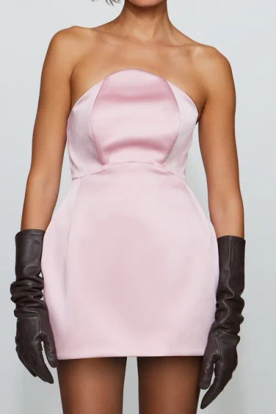 Et Ochs Jaxon Strapless Satin Dress In Pink