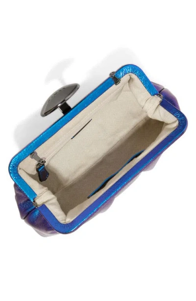 Aimee Kestenberg Full Circle Leather Frame Clutch In Blue