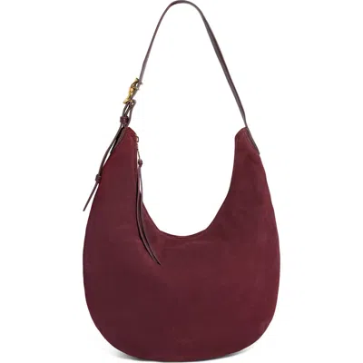 Aimee Kestenberg Large Unity Suede Hobo Bag In Burgundy