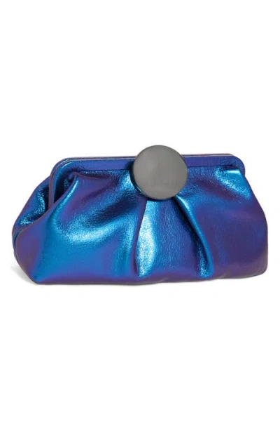 Aimee Kestenberg Full Circle Leather Frame Clutch In Blue
