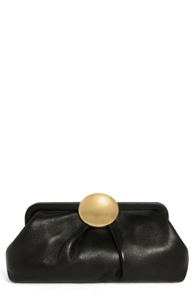 Aimee Kestenberg Full Circle Leather Frame Clutch In Black